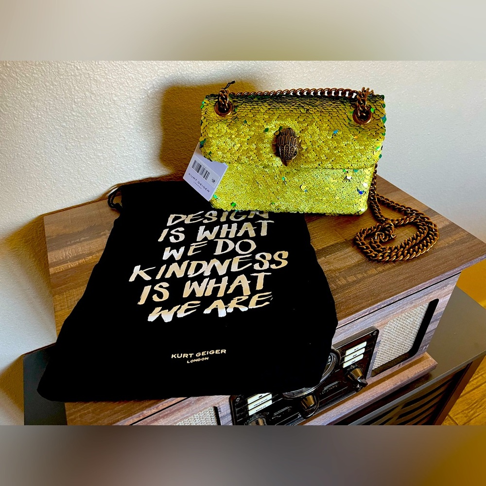 New Kurt Geiger Peacock Sequin Purse for sale